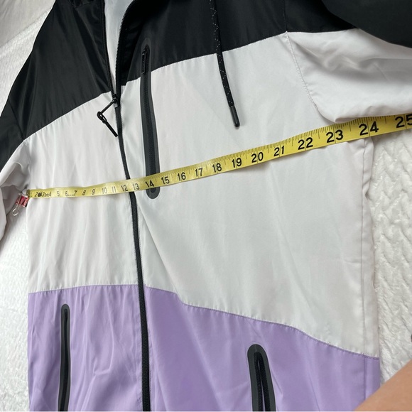 CSG Black White And Purple Full Zip Hooded Windbreaker Size Large - Picture 4 of 6